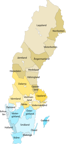 map of Sweden's provinces