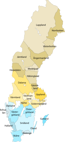 map of Swedish provinces