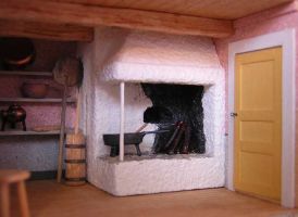 Kitchen fireplace